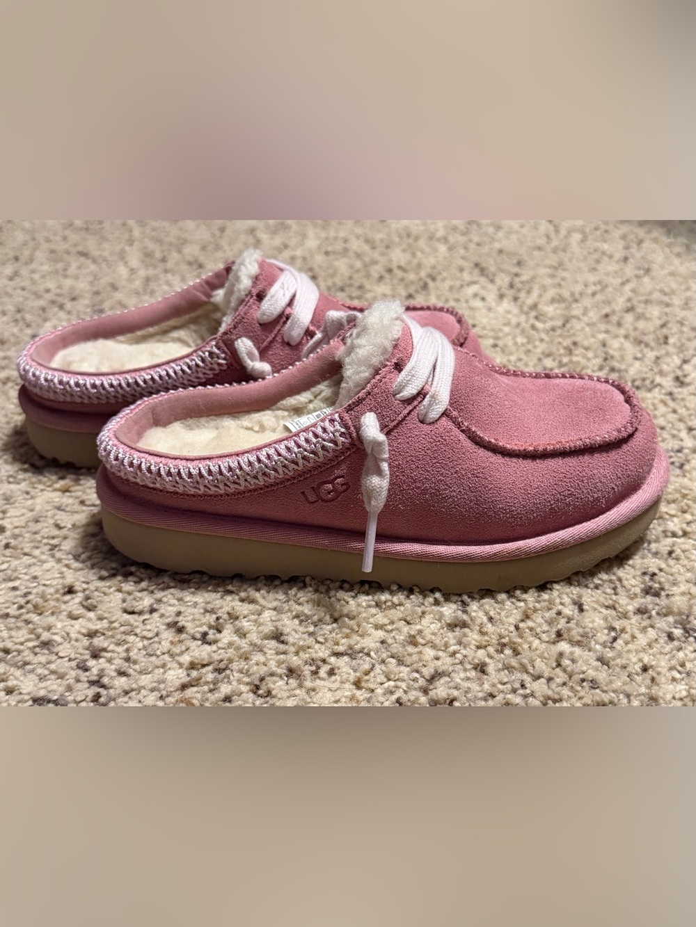 UGG Kids Tasman Slippers – Pink – Kids Size 13